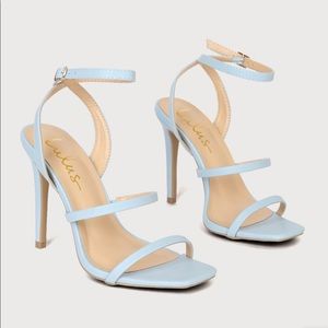 Lulus Leticiya Blue Ankle-Strap High Heel Sandals